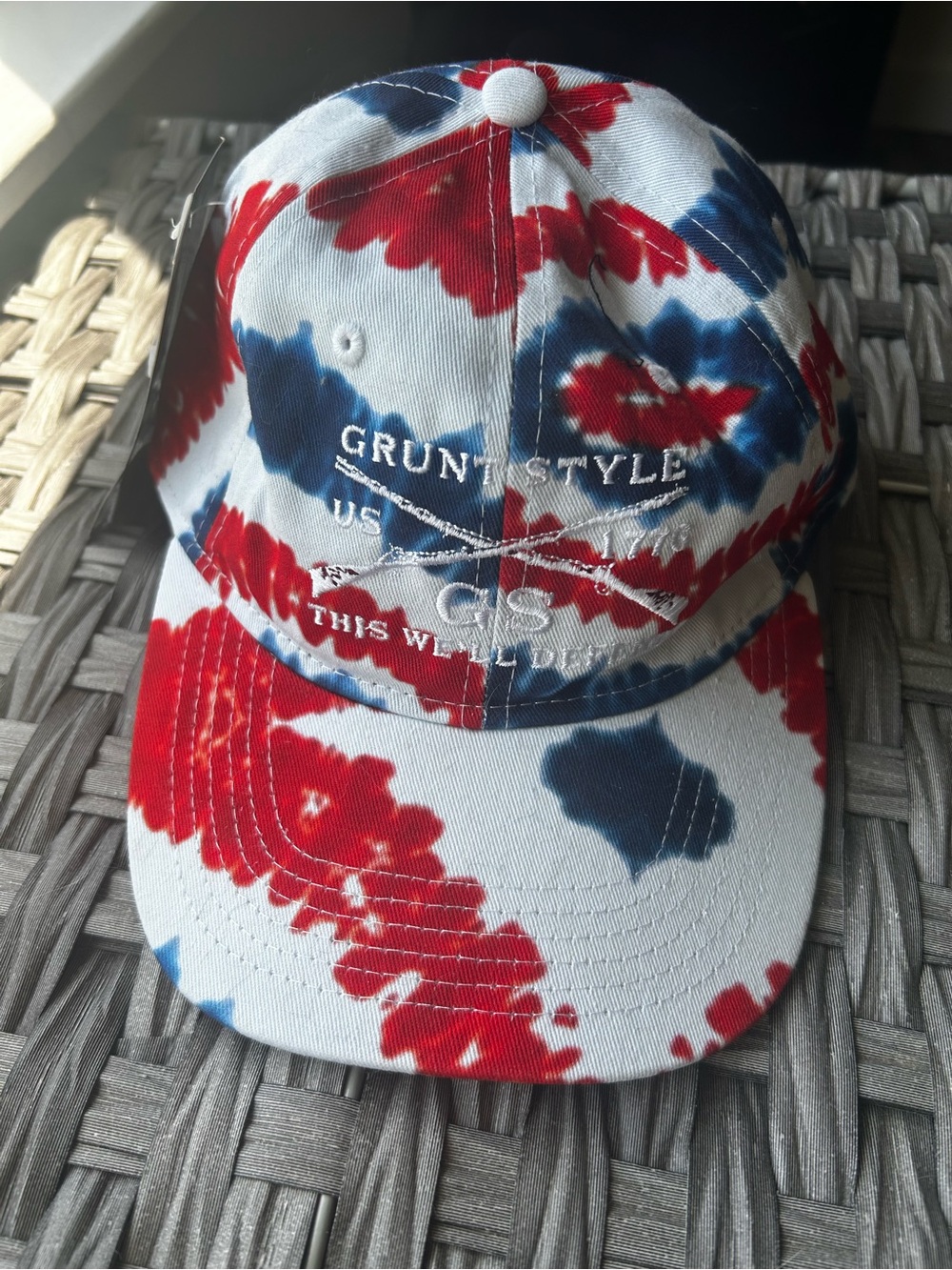 Grunt Style Red & Blue Tie-Dye Snapback Cap